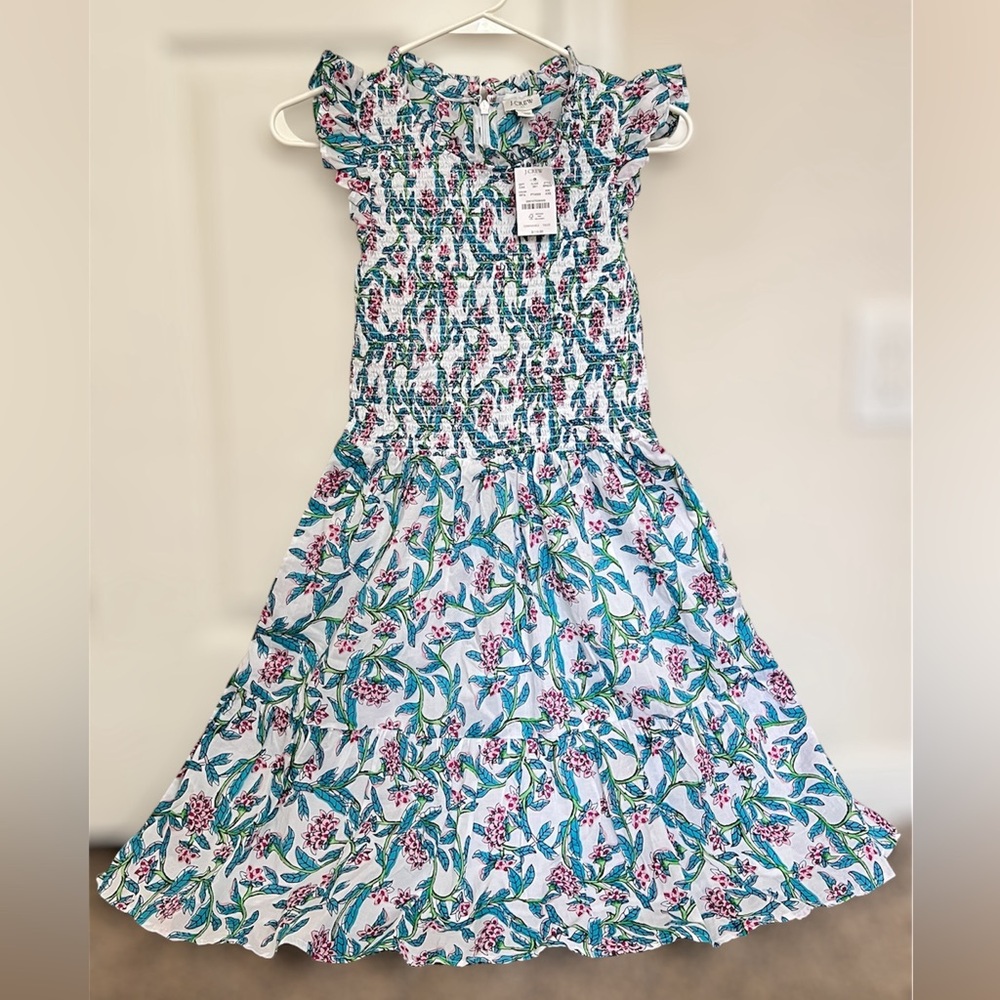 New J. Crew women  Dress - Blue and Pink Floral 100% cotton